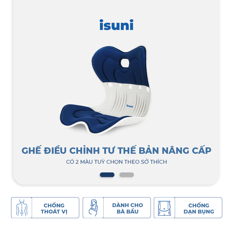 [BẢN NÂNG CẤP] Ghế Công Thái Học Isuni Điều Chỉnh Tư Thế Ngồi Chống Gù Lưng Hỗ Trợ Cột Sống Vai Cho Nam Nữ