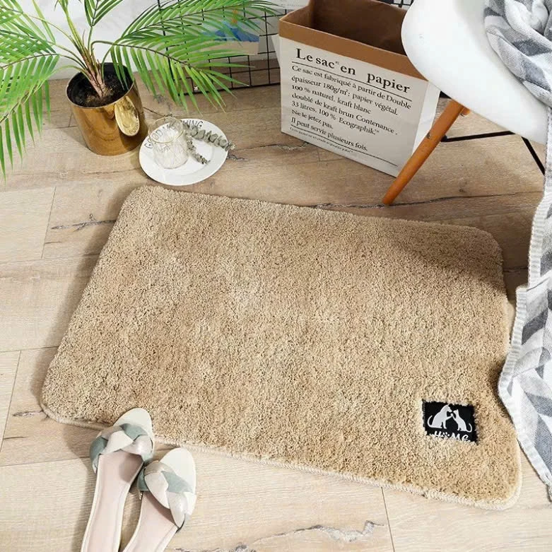 Loại 1 Dầy Thảm Lông Cừu Len Mịn Dày Dặn Thấm Hút Tốt Đé Chống Trơn Trượt KT40X60cm Cảm Giác Mềm Mại