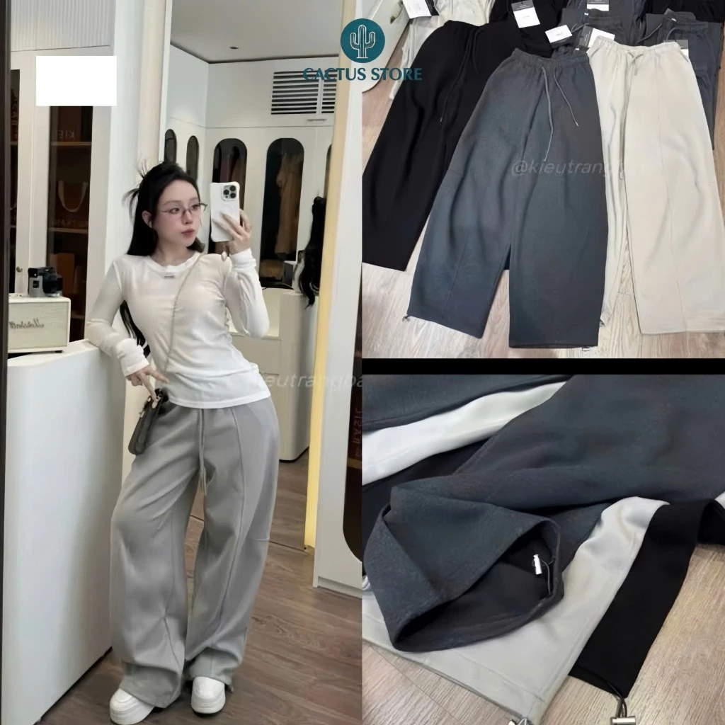 (Đặt theo số đo yêu cầu BIGSIZE) Quần nỉ 2 da unisex nam nữ, quần ống suông nỉ 2 da mùa thu đông 2025