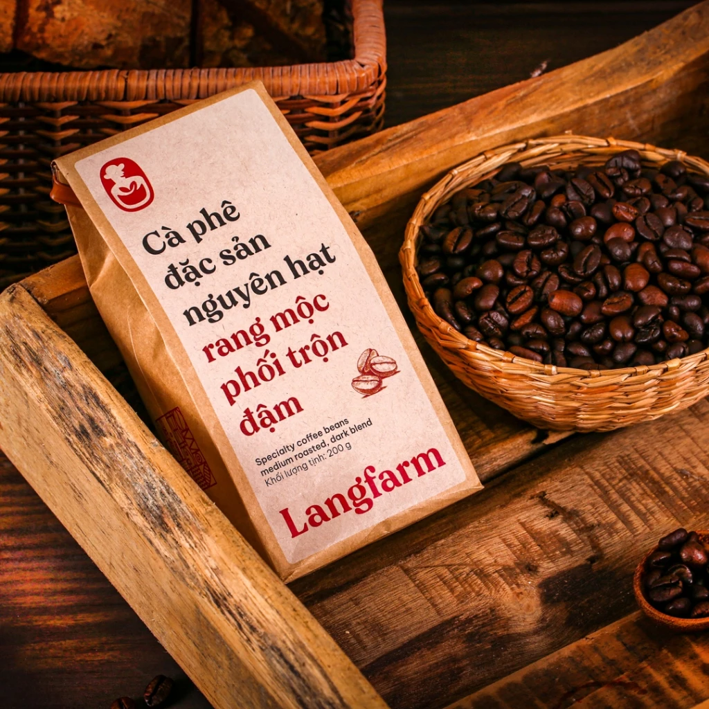 Cà phê nguyên hạt đặc sản rang mộc Langfarm - Từ cao nguyên Lâm Đồng, công nghệ rang hot air từ IMF