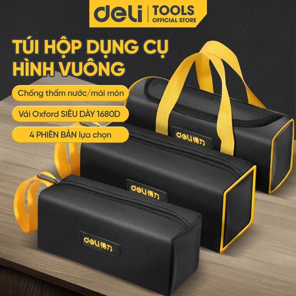 Túi Đựng Dụng Cụ Sữa Chữa Deli, Túi Vải Oxford Chống Thấm Nước Cực Tốt Nhiều Kích Thước