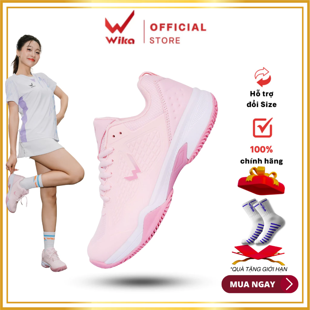Giày Pickleball Wika Vetex, Giày Cầu Lông, Chất Liệu PU Cao Cấp, Đế Giảm Chấn Êm ÁI