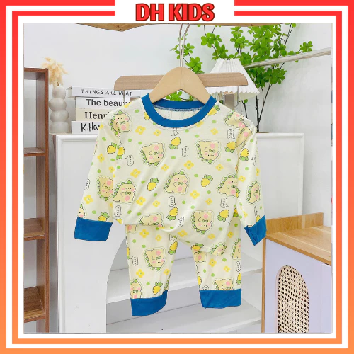 [L02D] Đồ bộ thun lạnh dài tay hoạ tiết dễ thương dành cho bé trai,bé gái - DH KIDS