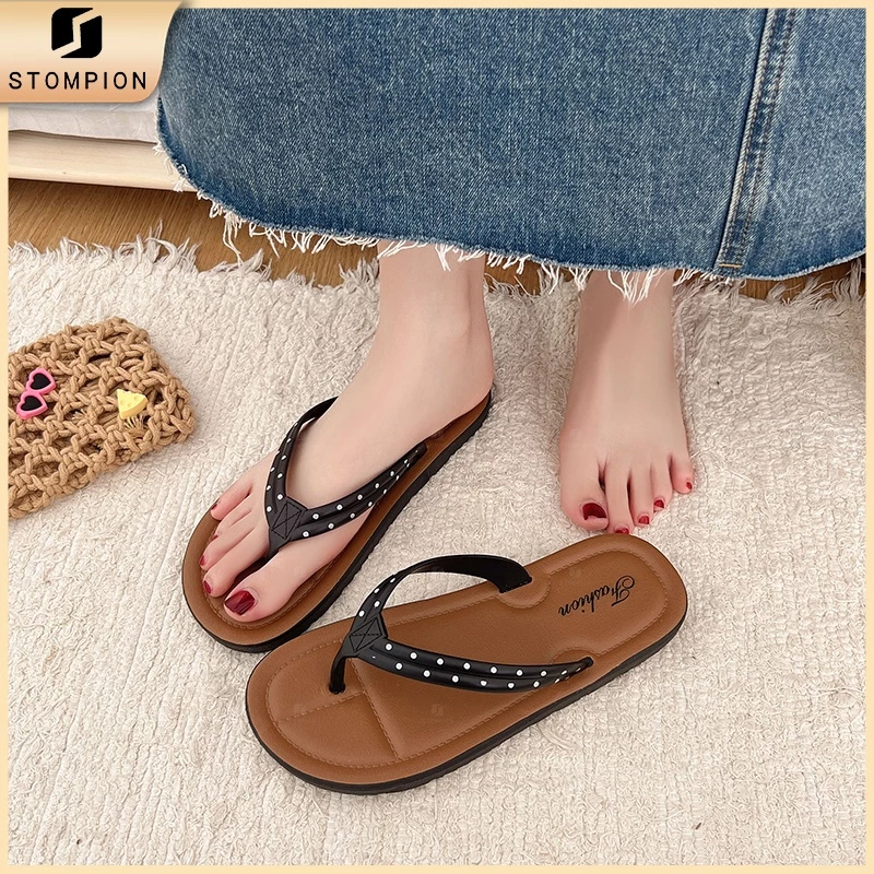 STOMPION Dép Sandals Nữ Đế Bằng - Nhẹ Nhàng, Dễ Mang/Dỡ - Phong Cách Phóng Khoáng, Thời Trang
