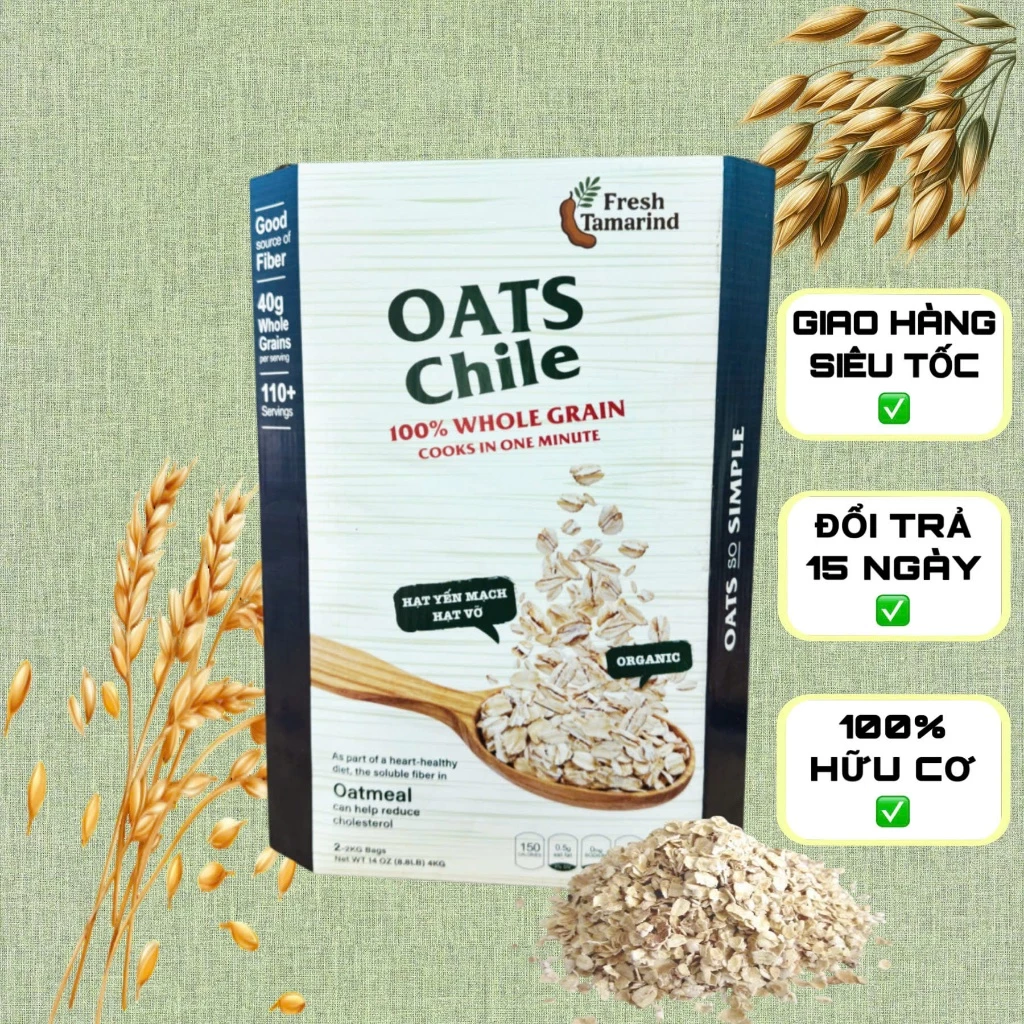 【HÀNG MỚI VỀ】Yến Mạch Chile Cán Vỡ Thùng 4kg