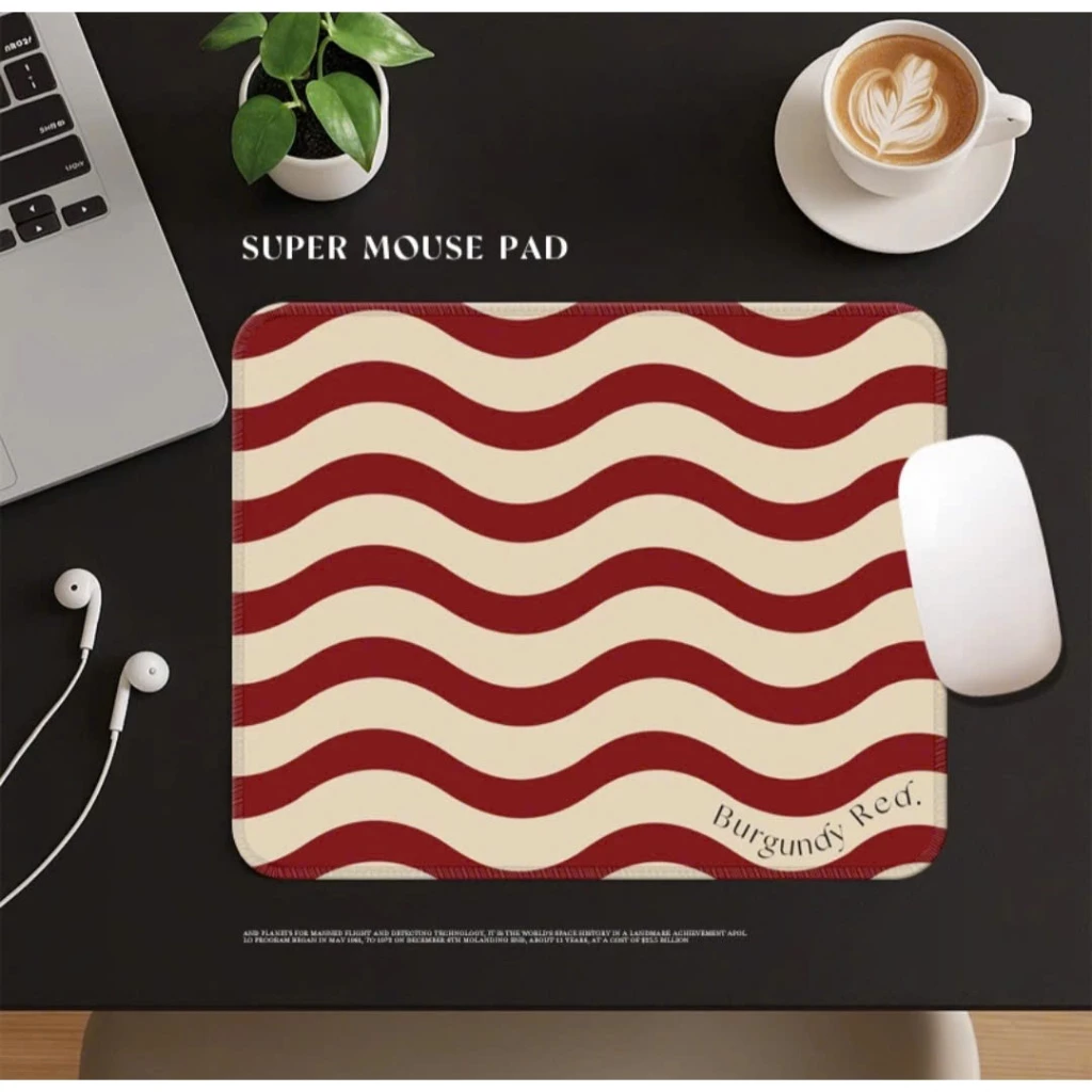 Miếng lót chuột hoa văn sóng đỏ Burgundy - Pad chuột làm việc học tập gaming