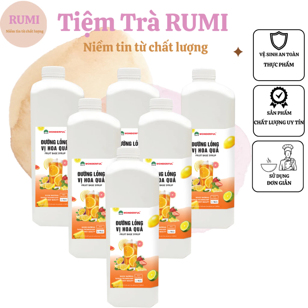 ĐƯỜNG LỎNG VỊ HOA QUẢ WONDERFUL Chai 2,5kg