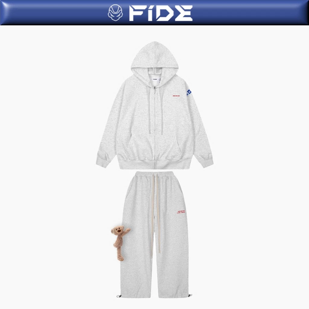 Set Áo Khoác Hoodie zip FIDÉ chất vải PC Cotton form rộng unisex nam nữ chống nắng CBZ01
