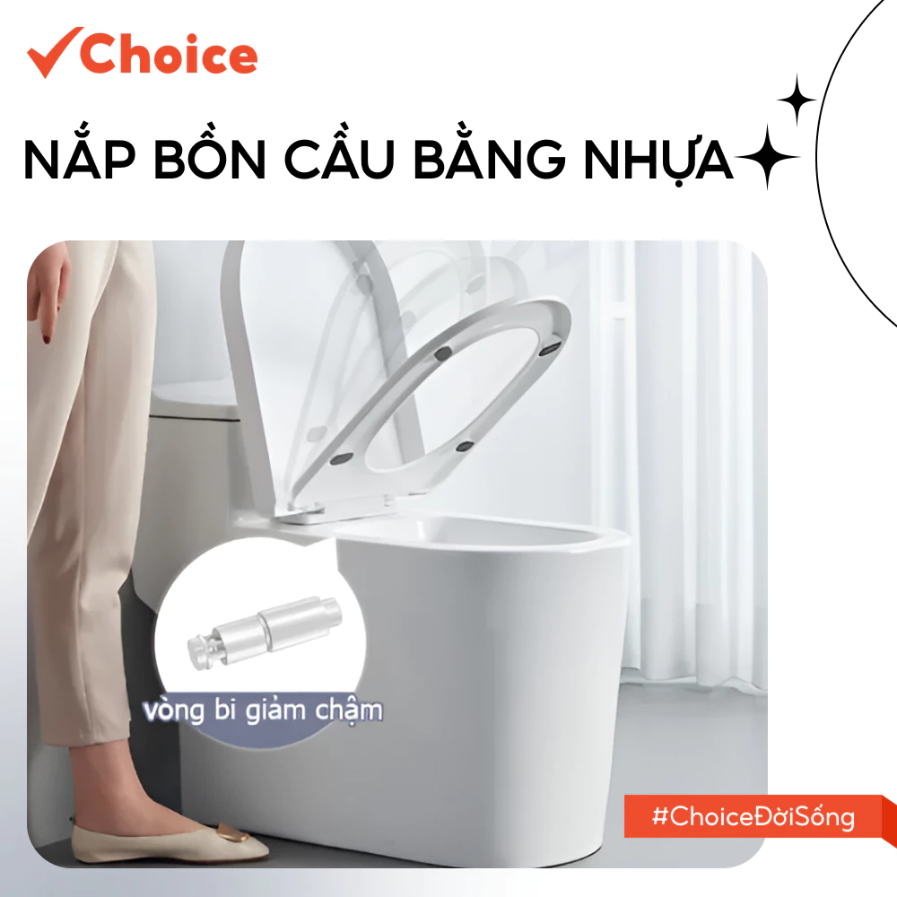 [New] [Choice] Nắp Bồn Cầu LS1-0657-570 Bằng Nhựa Cao Cấp