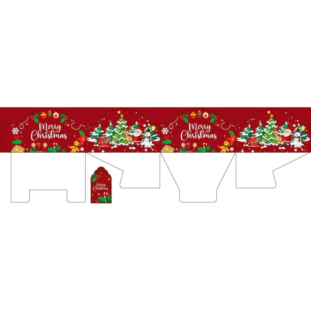 Set (50_100c) túi + đế giấy đựng quà noel, giáng sinh
