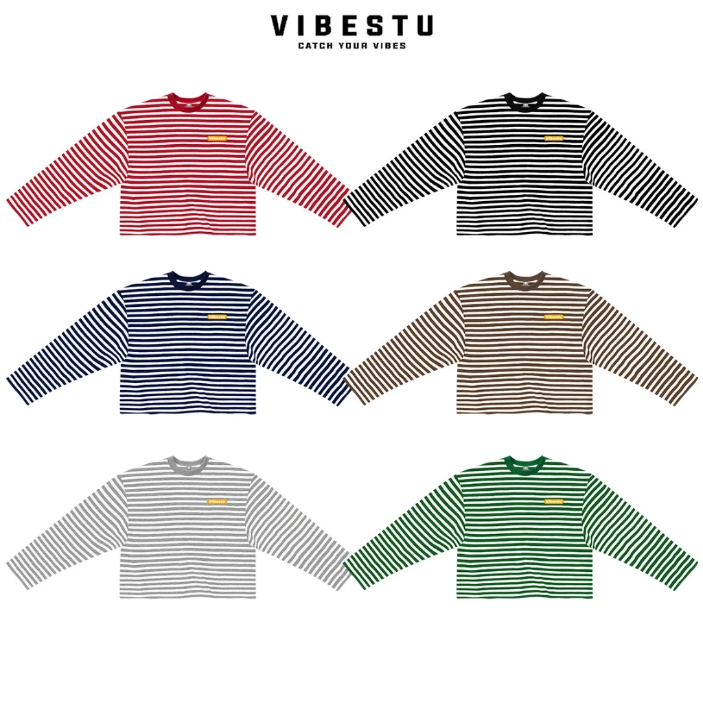 [Phiên bản nâng cấp] Áo Thun Tay Dài Boxy VIBESTU " Longsleev Logo Vàng "  Áo Longsleev Unisex 250Gsm Cotton
