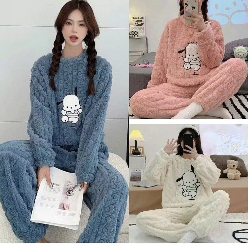 (HÀNG LOẠI 1 QC ) BỘ LÔNG MẶC NGỦ MÙA ĐÔNG, BỘ BÔNG HÌNH CÚN VÀ KITTY