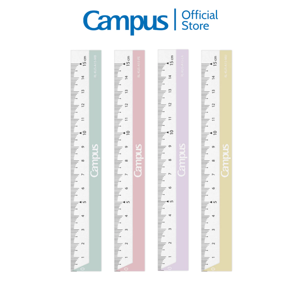 Thước Kẻ Nhựa KUSUMI Series Acrylic Mờ 15cm Hạn Chế Trầy Xước Chính Hãng Campus