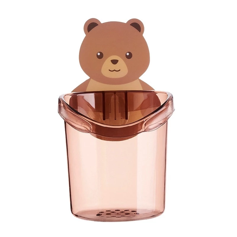 Ly Gấu Dán Tường LotusTowel Cao Cấp Để Đựng Bàn Chải Đánh Răng Có Lỗ Thoát Nước Tiện Lợi, đa năng,