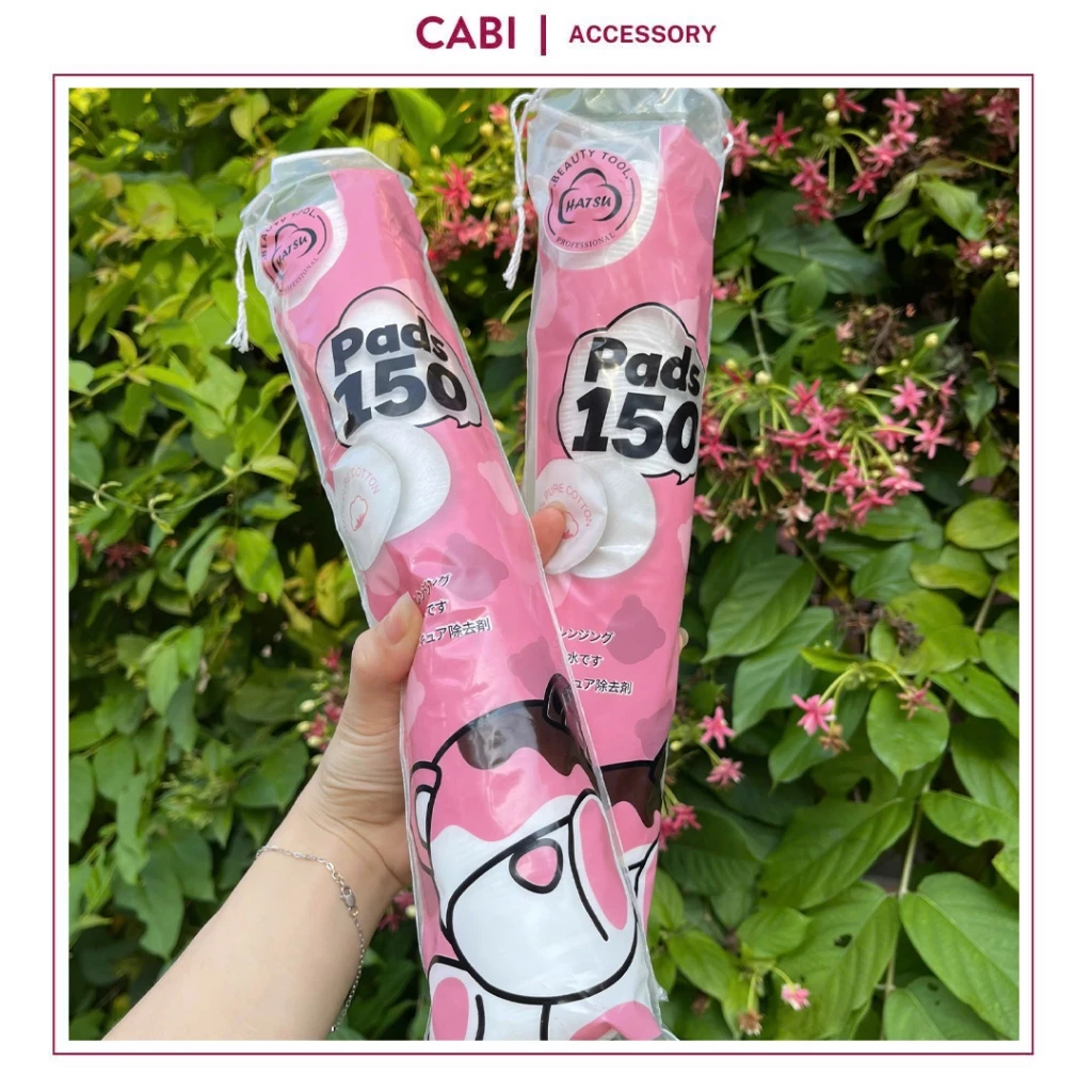 CB06 - Bông Tẩy Trang HATSU loại 150M (Tròn Dài) chất liệu Cotton pads, bông tẩy trang miếng tròn