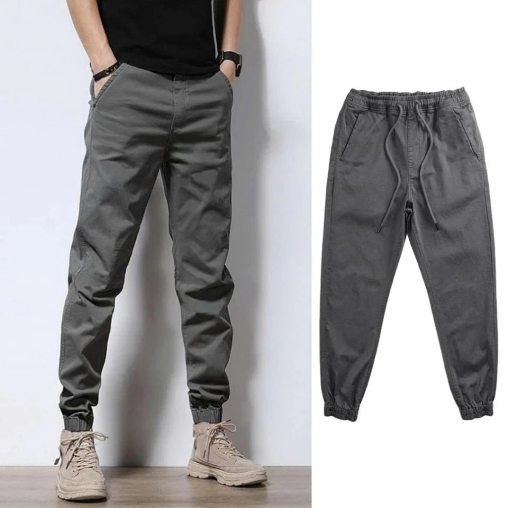 Quần jogger nam thời trang bó chân phối khóa zip kim loại Quân dài kaki đi du lịch 40-75kg L