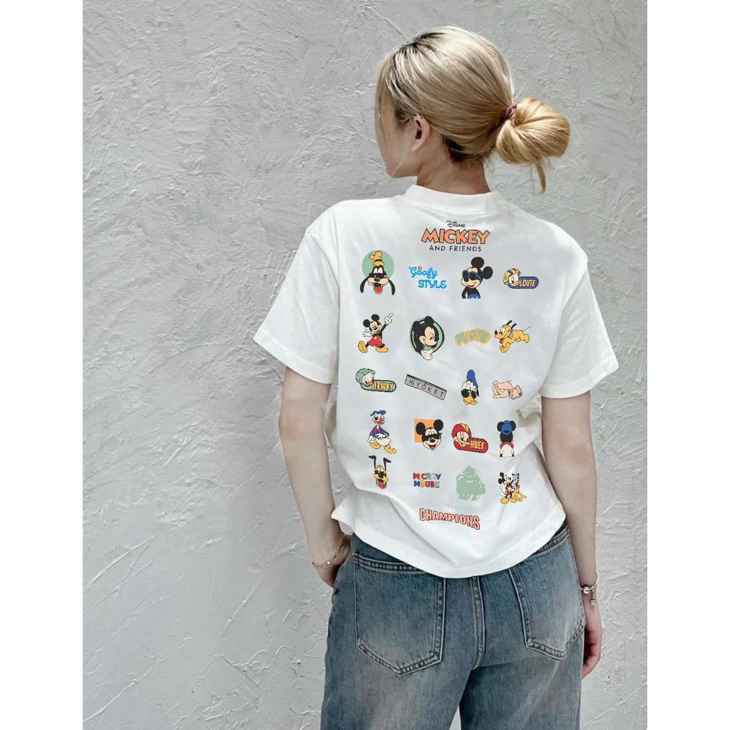 Áo Thun Hoạt Hình MICKEY Vải Cotton Dày Dặn Dáng Rộng Unisex Hottrend 2025