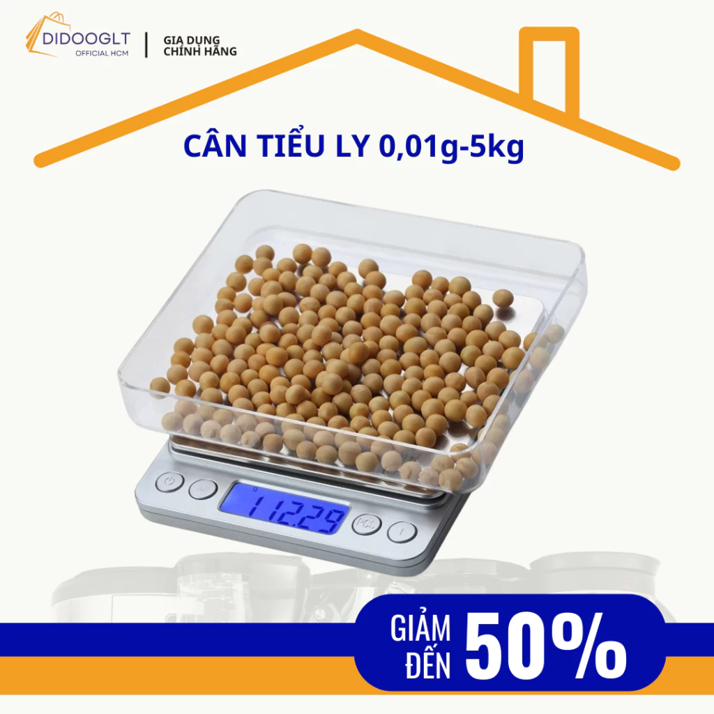 Cân tiểu ly điện tử nhà bếp mini làm bánh đồ ăn nguyên liệu chính xác cao tặng kèm pin tiện lợi ( didooglt )