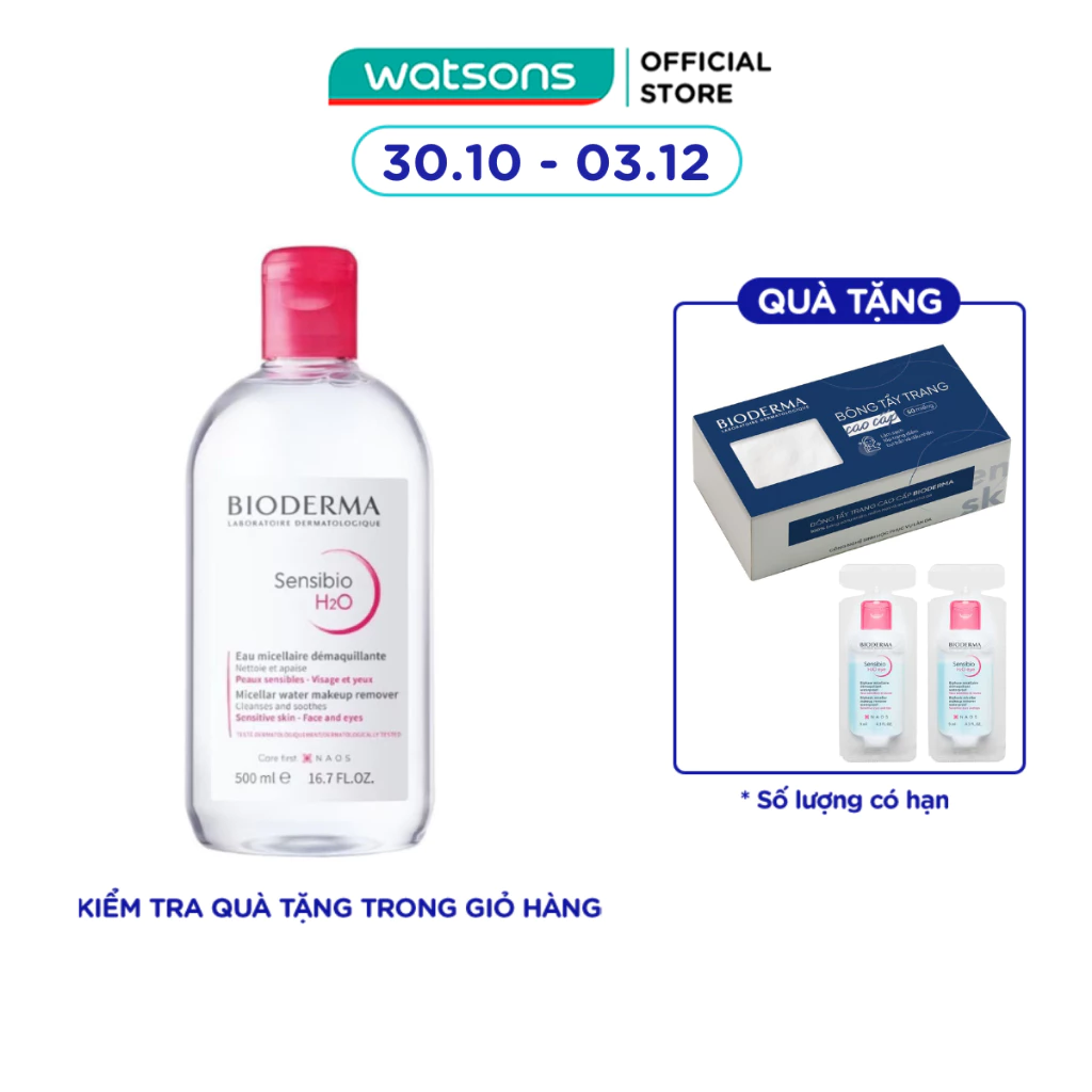 Nước Tẩy Trang Dành Cho Da Nhạy Cảm Bioderma Sensibio H20 500ml
