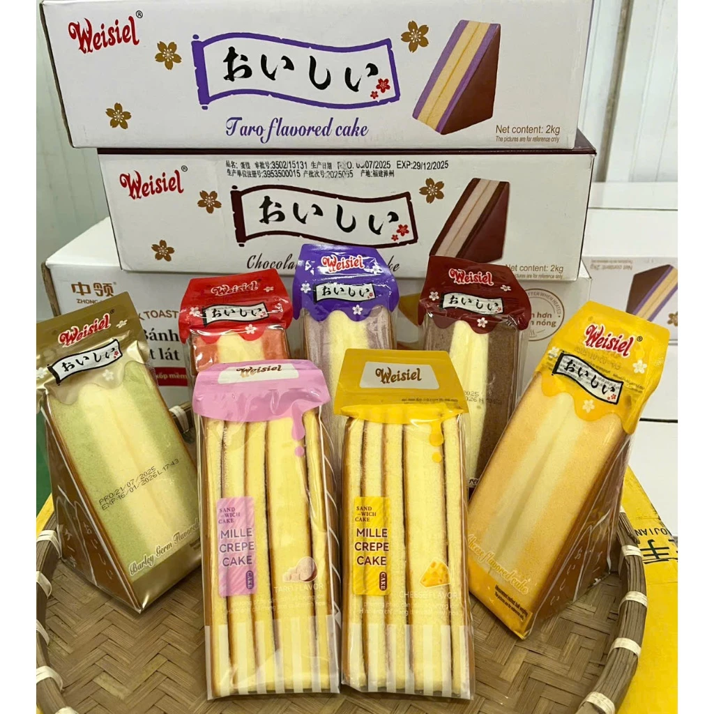 [1 cái] Bánh bông lan hình tam giác 5 vị nhãn hiệu WEISIEL