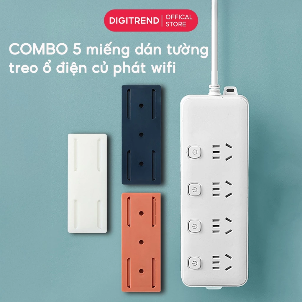 COMBO Giá Treo Ổ Điện Cục Phát Wifi Dán Tường SMTech Miếng Dán Tường Treo Điều Khiển Ổ Điện Đa Năng