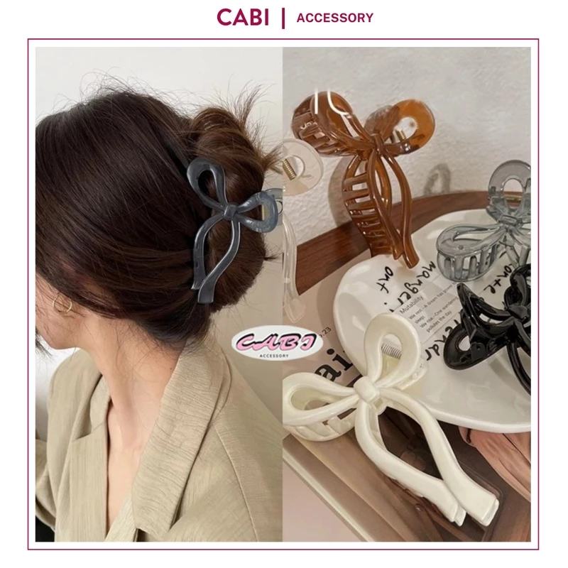 CB15 - Kẹp Tóc Càng Cua Hình Nơ Bằng Nhựa Acrylic Ngọt Ngào Cho Nữ