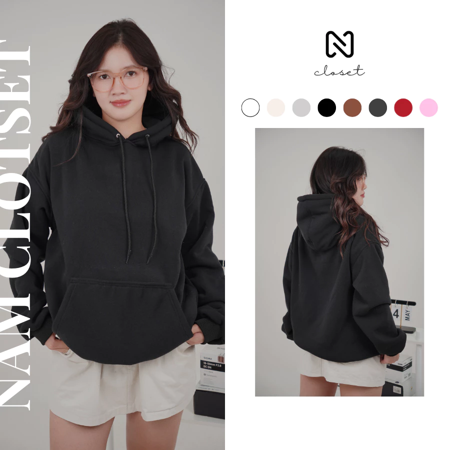 Áo khoác hoodie 8 màu hotrend 2024 chất nỉ bông dày dặn cao cấp form rộng unisex - NHD10