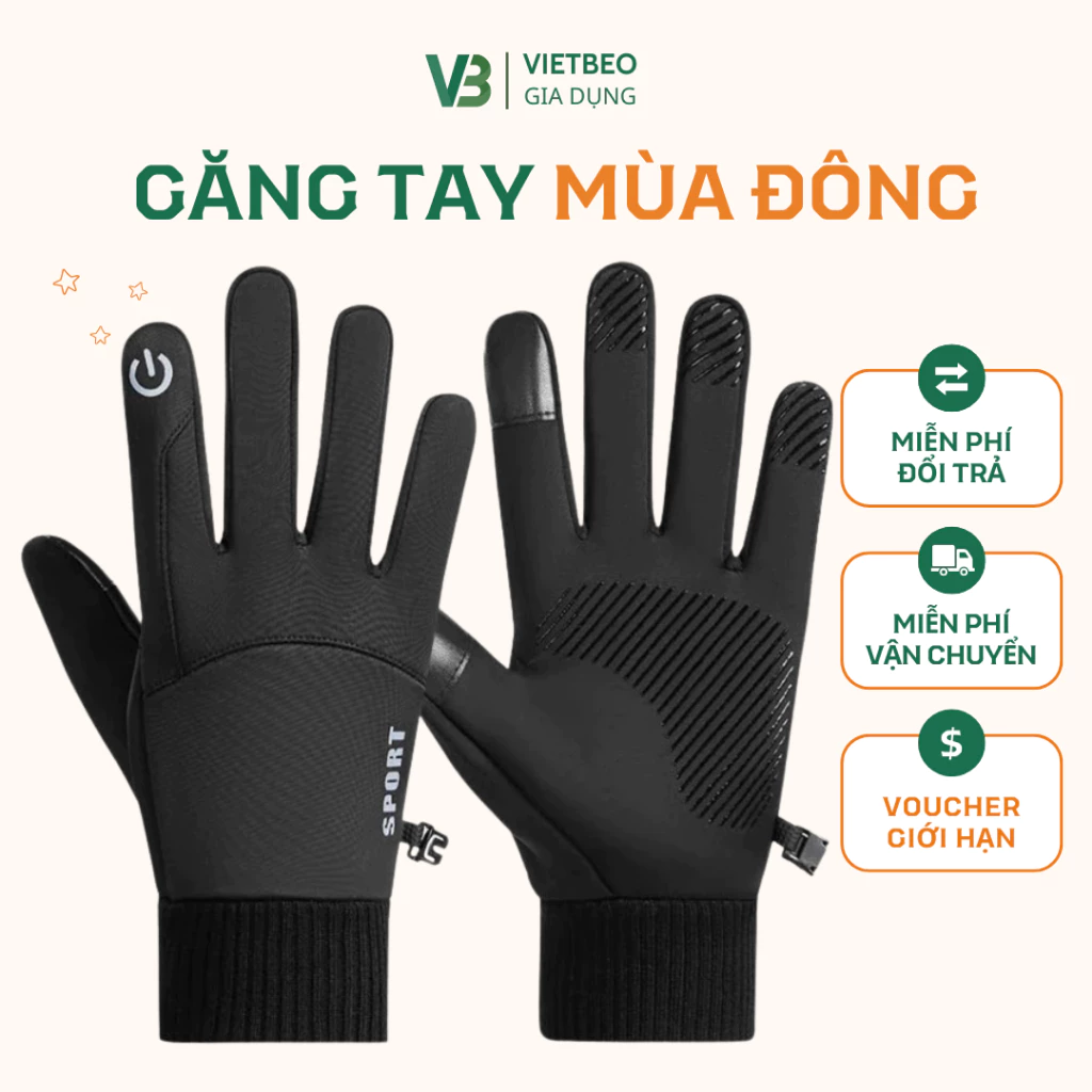 Găng Tay Thể Thao Mùa Đông DIDOOGLT Chống Nước Cảm Ứng Giữ Ấm Đi Xe Máy Tiện Lợi