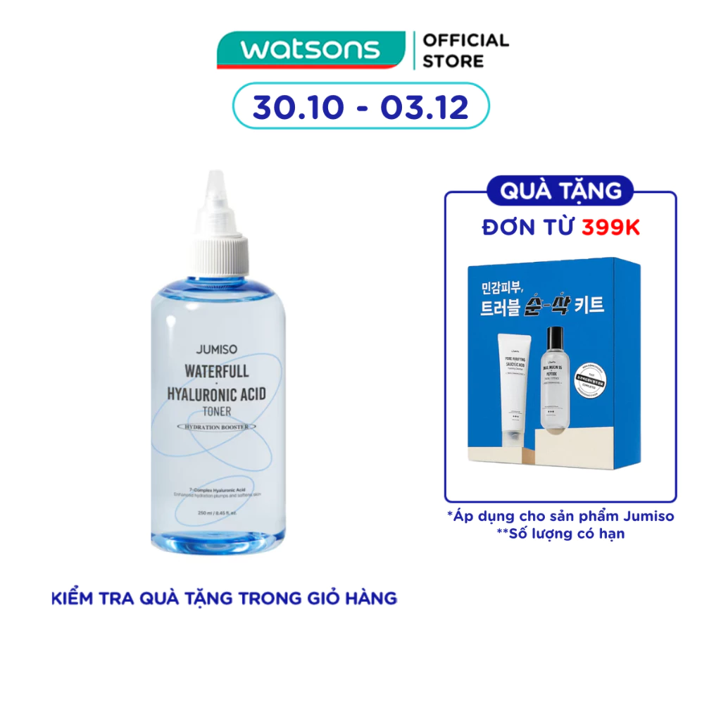 Nước Hoa Hồng Jumiso Waterfull Hyaluronic Acid Toner 250ml