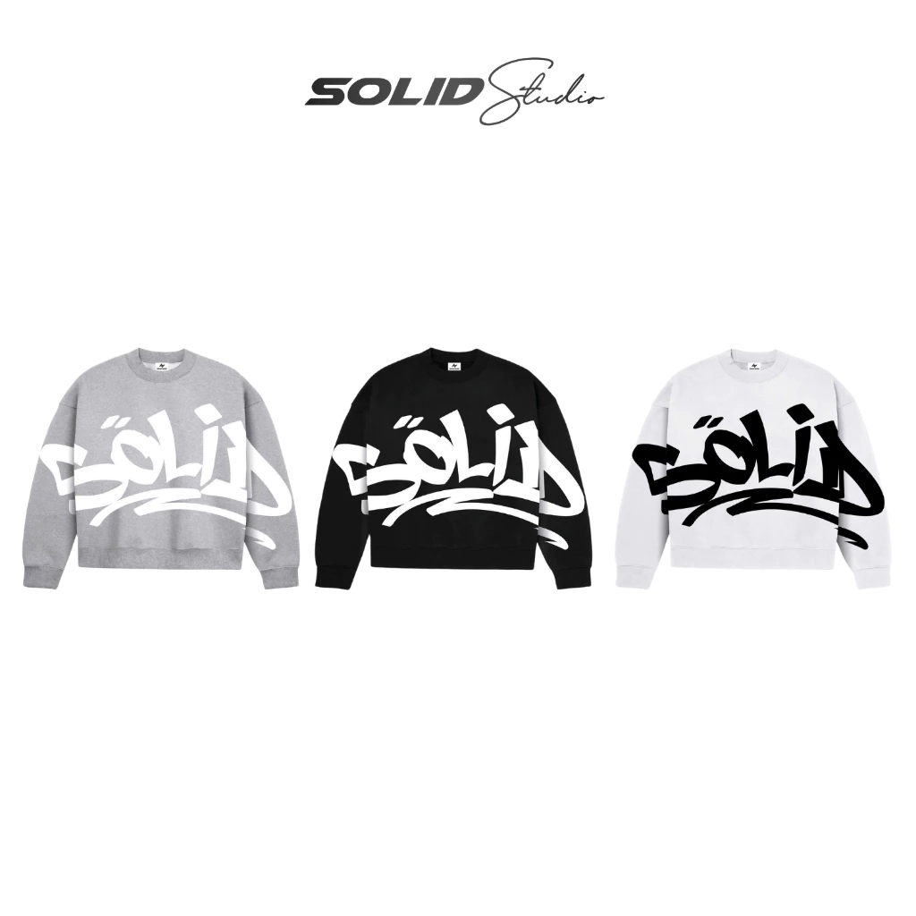 BST THU ĐÔNG 2025 - Áo Sweater Gaffiti Solid Form Boxy Unisex Nam Nữ Nỉ Cua - SW02