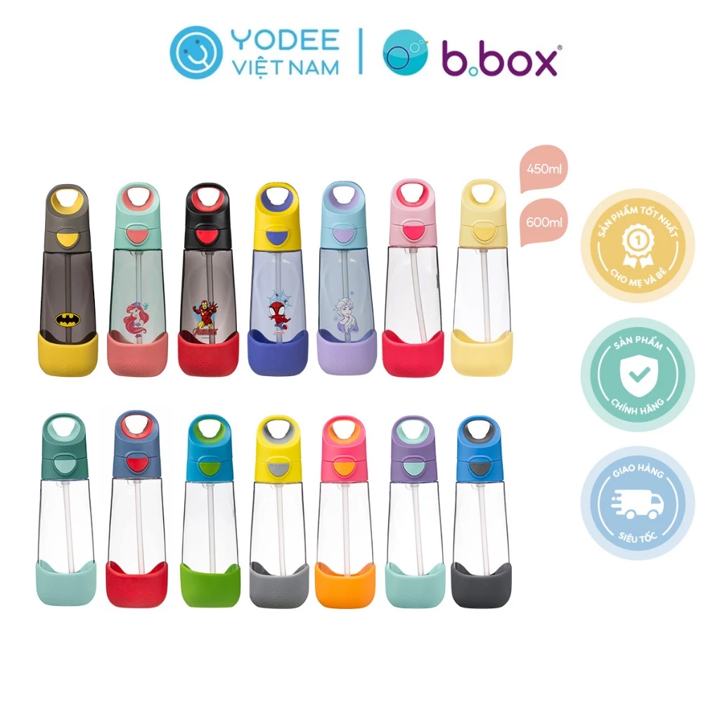 b.box Bình nước tritan cao cấp siêu bền có van chống sặc cho bé