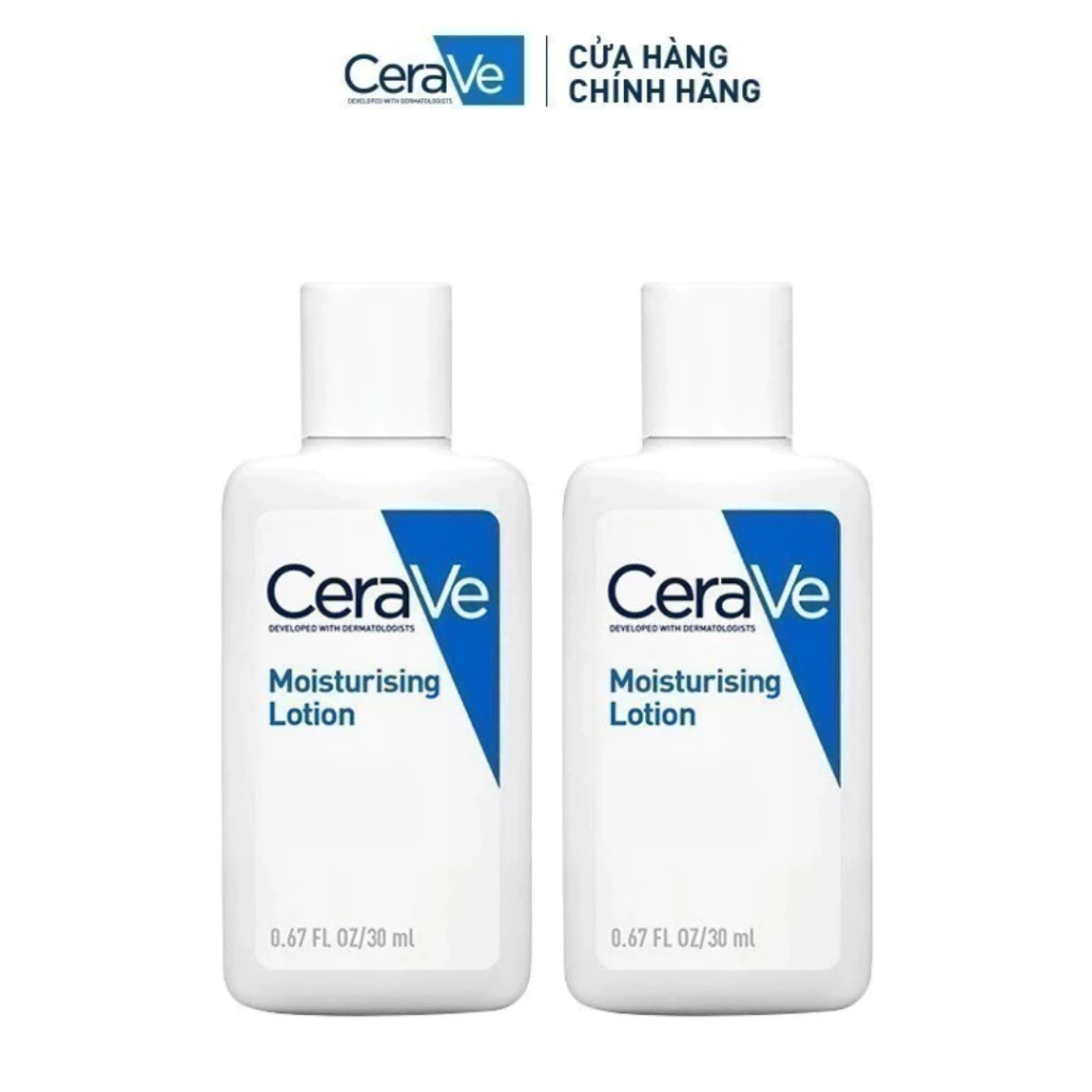 [HB GIFT HÀNG TẶNG KHÔNG BÁN] Bộ đôi sữa dưỡng giúp dưỡng ẩm dành cho da khô Cerave Moisturizing Lotion 30ML