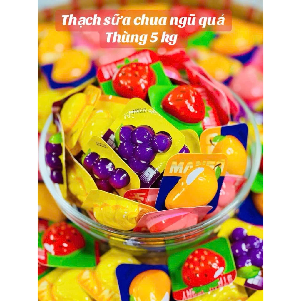 500g THẠCH TRÁI CÂY SỮA CHUA PHÔ MAI 3D CHUNYAYUAN [MIX ĐỦ VỊ]