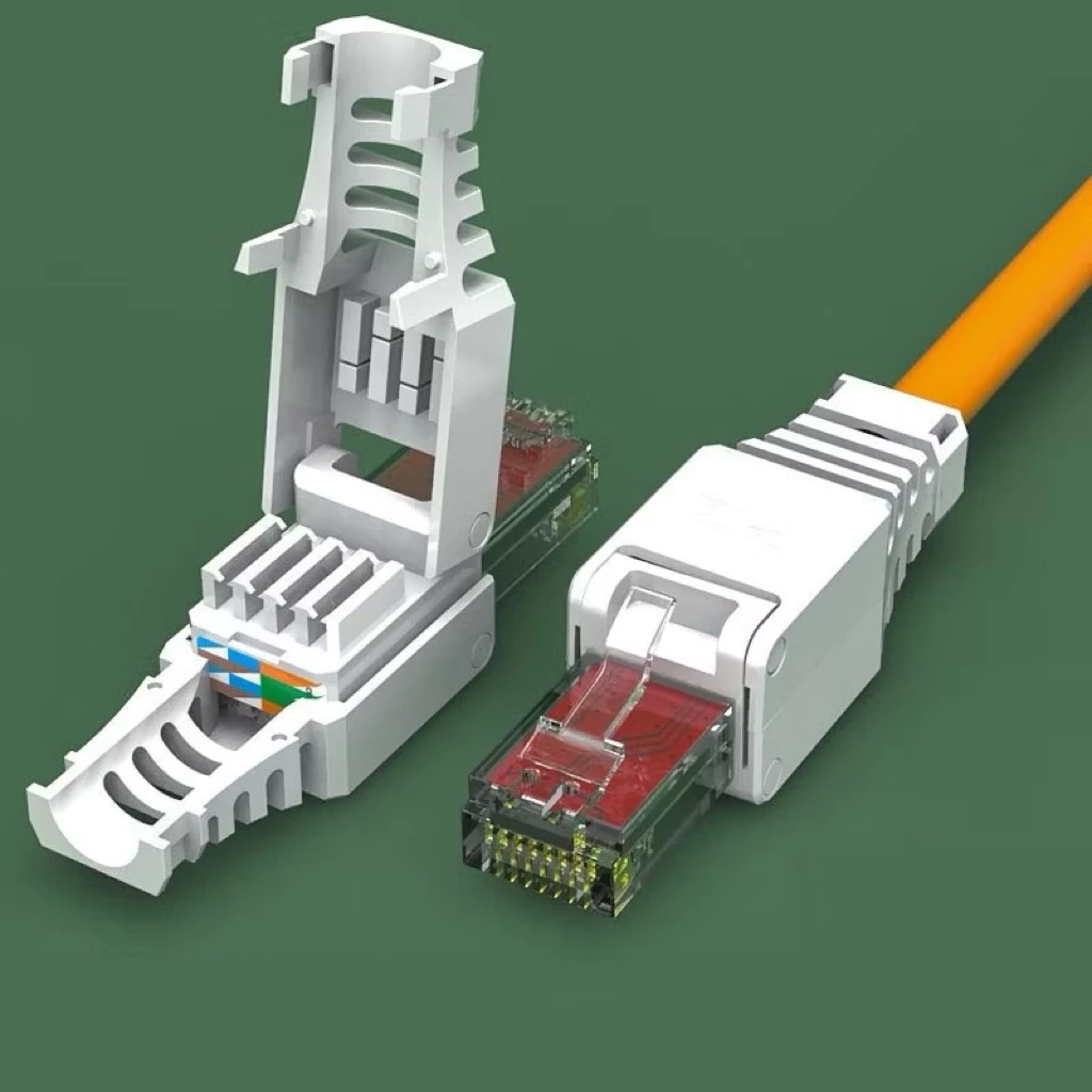 Hạt mạng Rj45 Cat5 Cat6  tự bấm không cần kìm, có thể sử dụng lại được