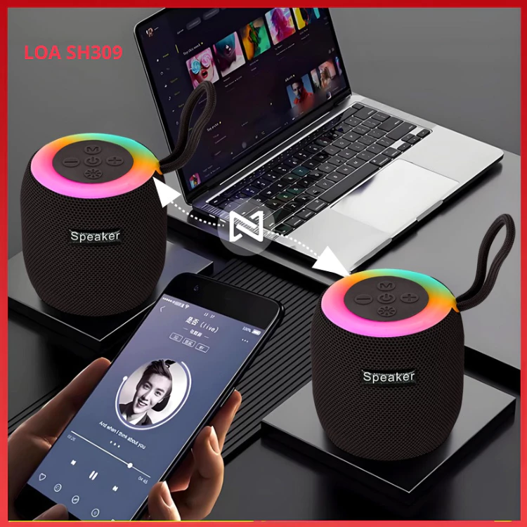 Loa Bluetooth SH-309 / 1057 Mini , Nghe Nhạc Hay, Chống Va Đập Chống Nước Cao, Pin 1000 mAh, Quai Cầm Tay Tiện Lợi