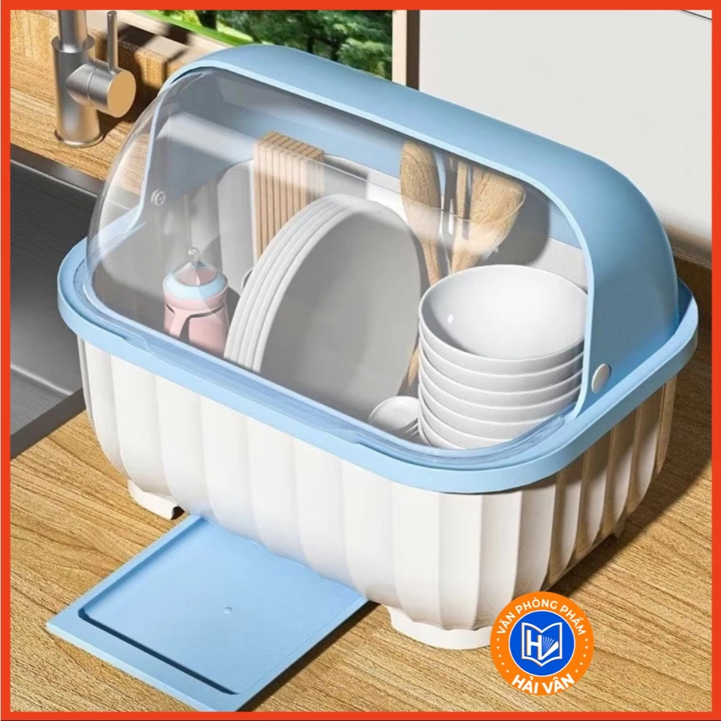 Kệ Úp Chén Bát Đĩa, Hộp Đựng Bát Có Nắp Đậy  Bụi Bẩn Thoát Nước Ngăn Ẩm Mốc Chống Côn Trùng Bảo Vệ Sức Khỏe