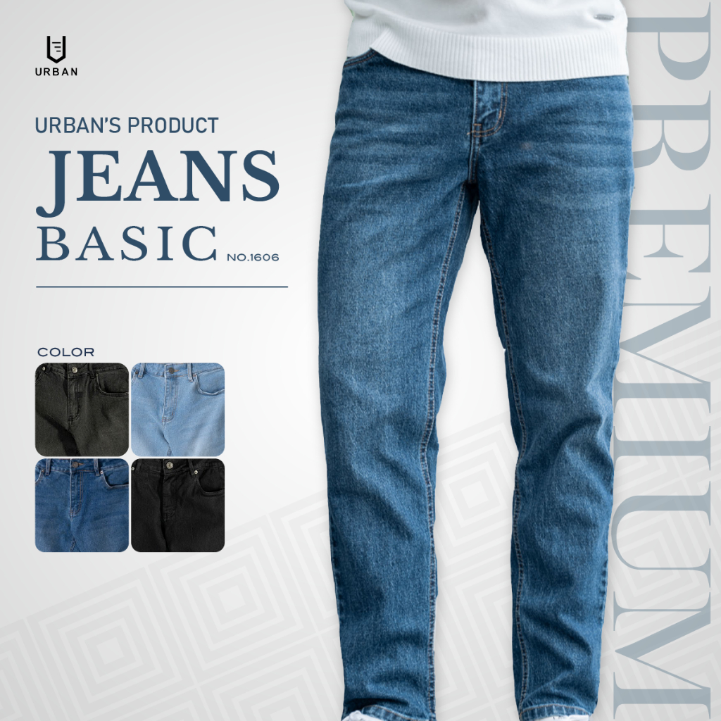 Quần Jean nam URBAN Co Giãn, dáng basic Slim không ôm ,Không Bai Xù, Bền Màu…