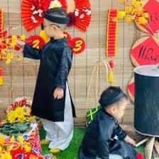Trang Phục Áo Dài Của Thầy Đồ + Khăn Xếp Cho Bé Mầm Non Siêu Dễ Thương. Quần Áo Dài Ông Đồ, Thầy Bói Nhí [10-55kg]