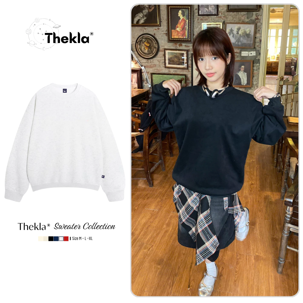 Áo Sweater Nỉ Lông Cáo Form Rộng Thekla Trơn BST151 Nhiều Màu Mềm Mịn Dày Dặn Giữ Ấm Mùa Đông Cho Nam Nữ