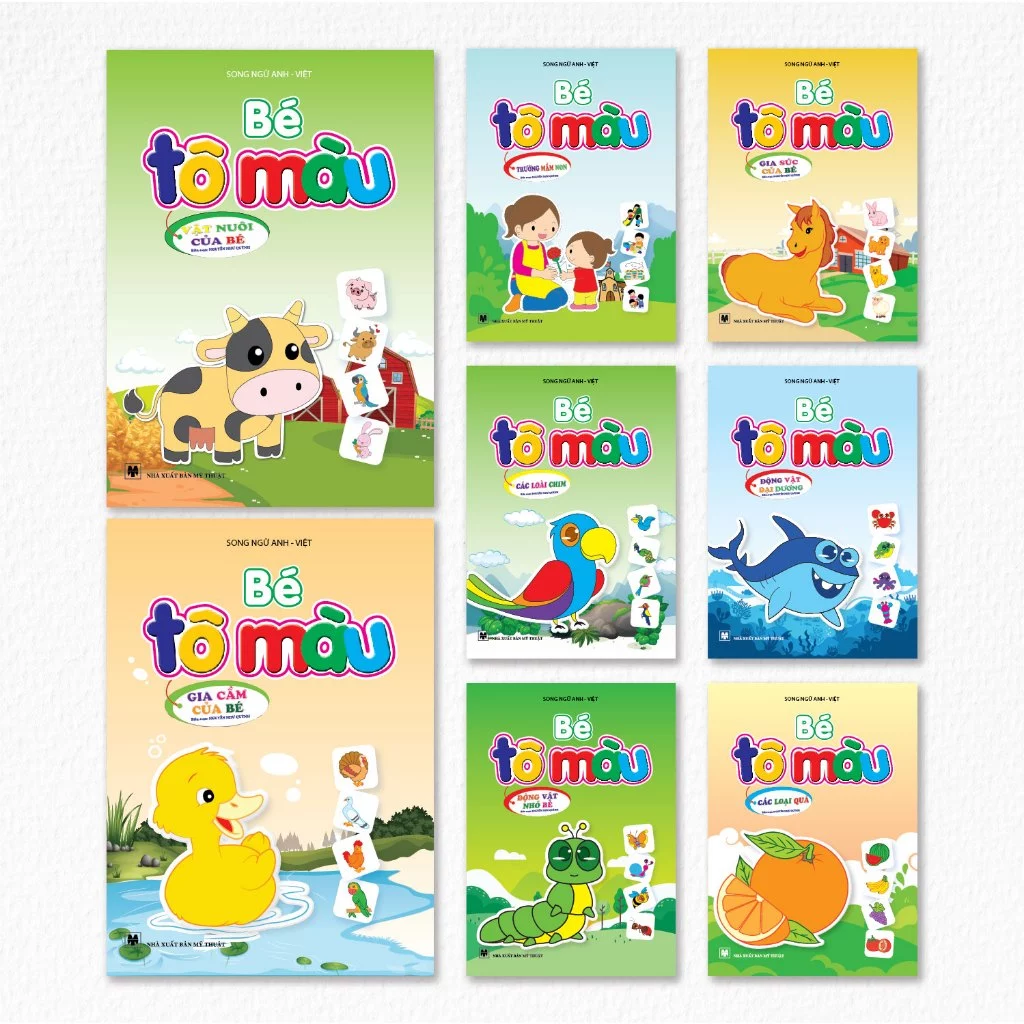 Sách - Bé Tô Màu Theo Chủ Đề - Song Ngữ Việt Anh - Dành Cho Trẻ 3-6 Tuổi - GIAO NGẪU NHIÊN 1 CUỐN