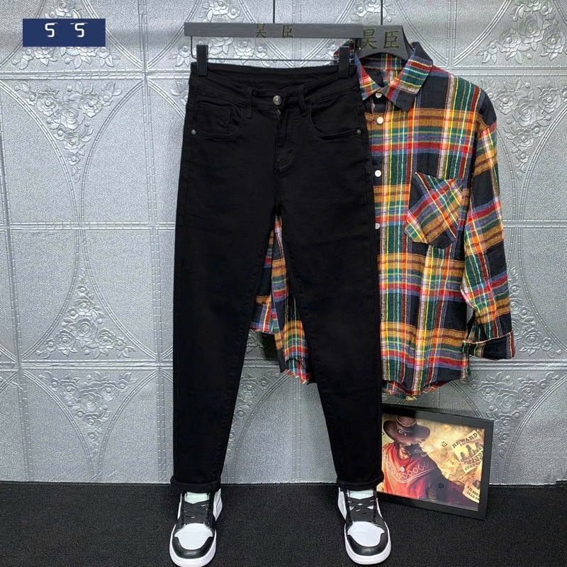[FULL SIZE] QUẦN JEAN NAM ĐEN TRƠN CO GIÃN GIÁ RẺ HL 20-20-X1 QJN