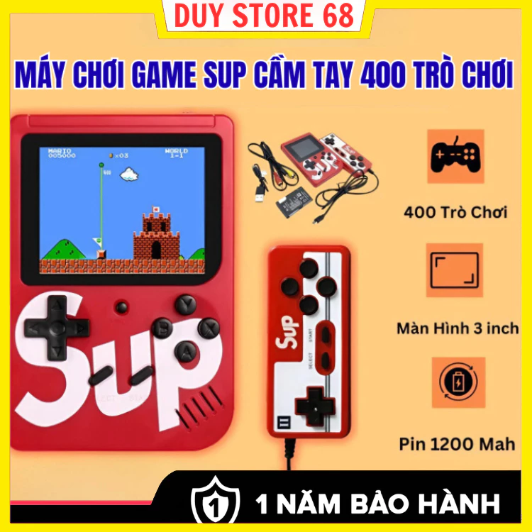 Máy chơi game cầm tay SUP 400 trò - Kết nối Tivi chơi 2 người - Máy chơi game điện tử 4 nút cao cấp tay cầm Sup