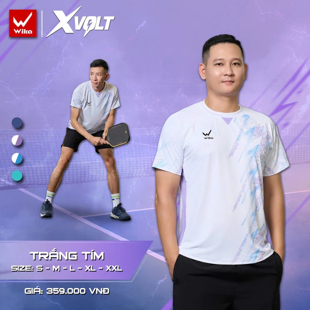 Áo Thể Thao  WIKA XVOLT Chính Hãng,Chất vải WI-DRYMAX (mới) Co Giãn 4 Chiều, Thoát Khí, Nhẹ, Mát