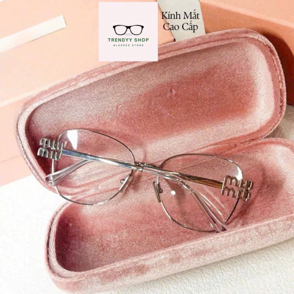 Gọng kính cận mắt mèo Nữ hiệu Miu.’Miu  sang chảnh tiểu thư gọng kim loại titan phù hợp với mọi khuôn mặt