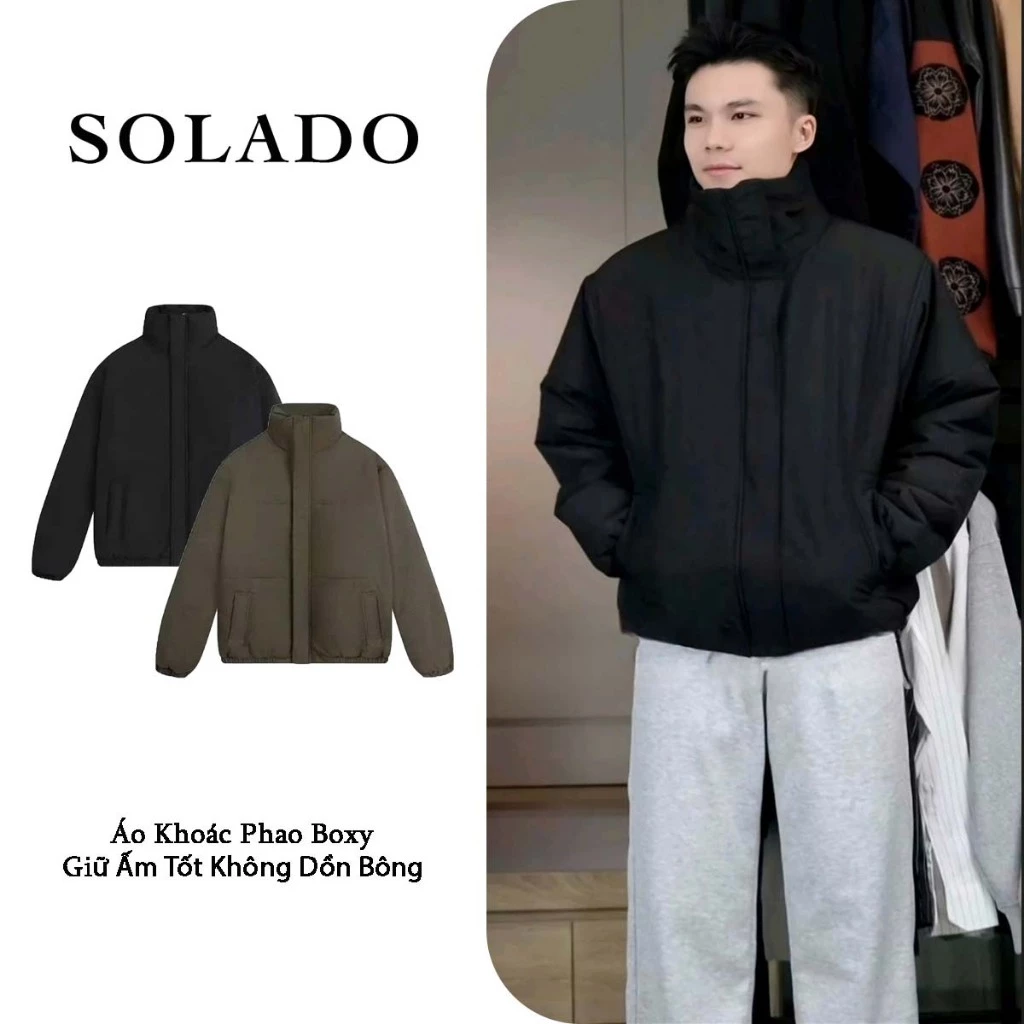 Áo Phao Nam Nữ SOLADO Giữ Nhiệt Tốt Form Boxy Bông Tấm Nhẹ Êm Không Dồn Bông PHAO3