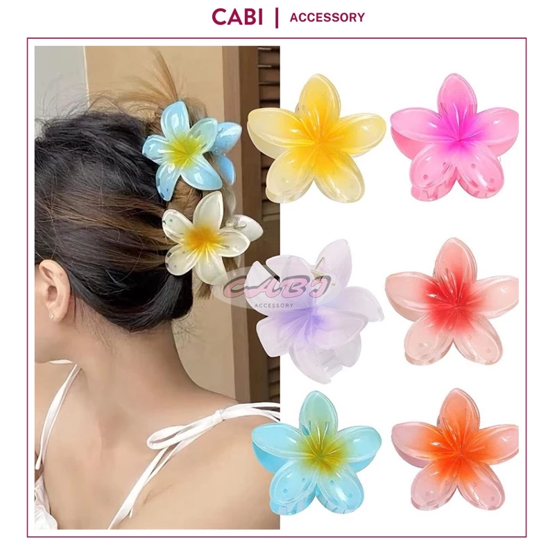 CB27 - Kẹp Tóc Hoa Sứ Hawaii CABI Nhiều Màu Sắc Phong Cách Đáng Yêu