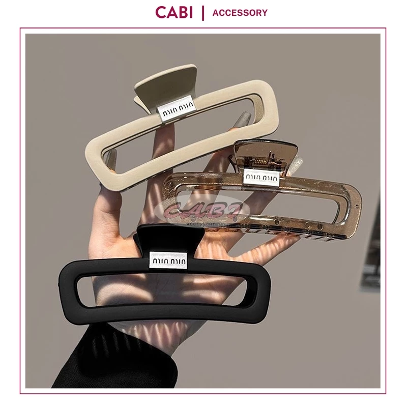 CB29 - Kẹp Tóc Càng Cua Cá Mập Bản Lớn 13CM Hình CHỮ NHẬT họa tiết chữ Min Min cao cấp