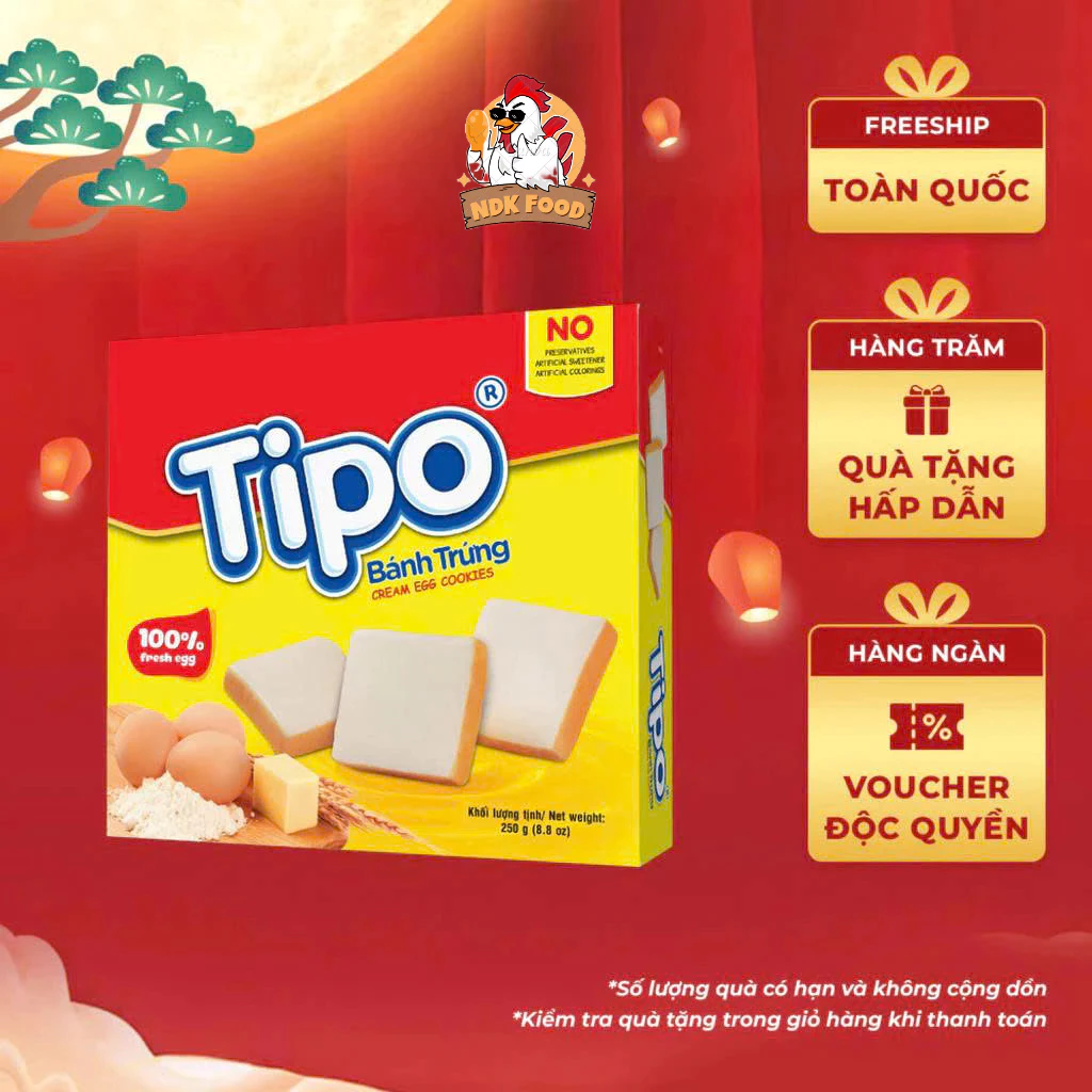 Bánh Tipo Trứng Sữa Gói 250g bánh ngọt ăn vặt hàng chuẩn, date mới