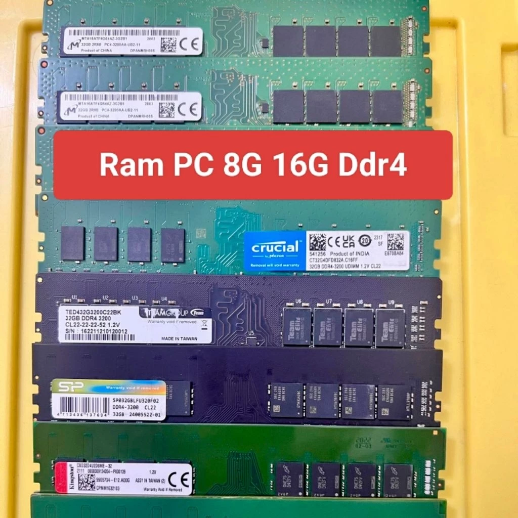 Ram PC 16G 8G Ddr4. Buss 2133 2400 2666 3200