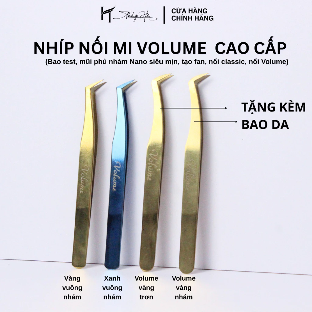 Nhíp nối mi Volume, BAO TEST, mũi nhám NANO tạo fan, bao test 30D Mega, nhíp gắp mi giả Thúy Hà
